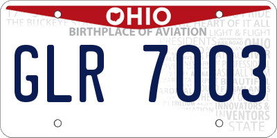 OH license plate GLR7003