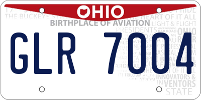 OH license plate GLR7004