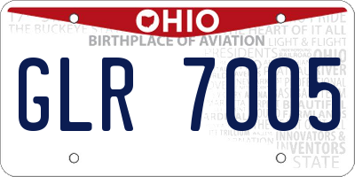 OH license plate GLR7005