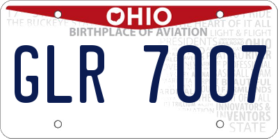 OH license plate GLR7007