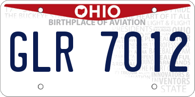 OH license plate GLR7012