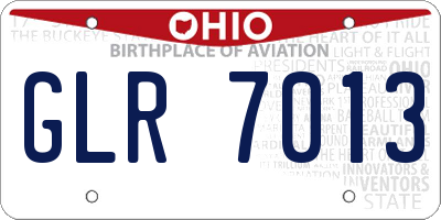 OH license plate GLR7013