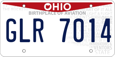 OH license plate GLR7014
