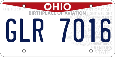 OH license plate GLR7016