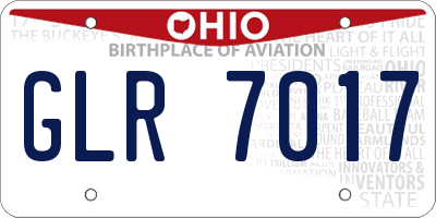 OH license plate GLR7017