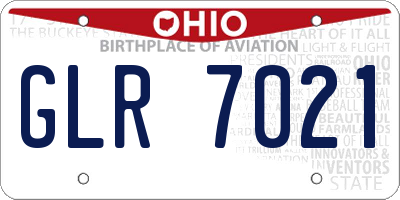 OH license plate GLR7021