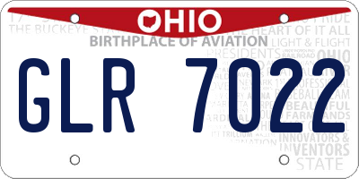 OH license plate GLR7022
