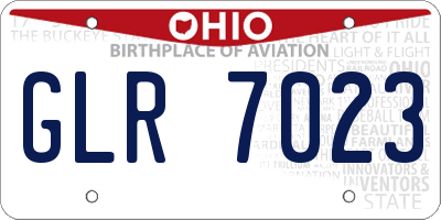 OH license plate GLR7023
