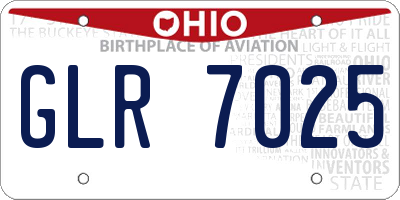 OH license plate GLR7025