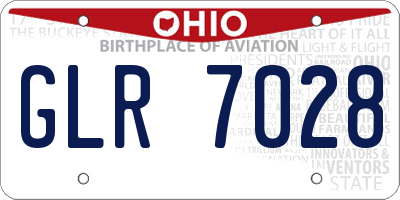 OH license plate GLR7028