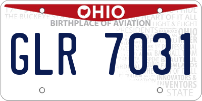 OH license plate GLR7031