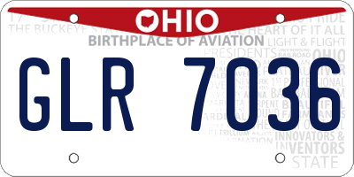 OH license plate GLR7036