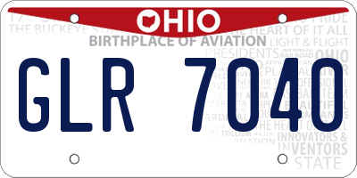 OH license plate GLR7040