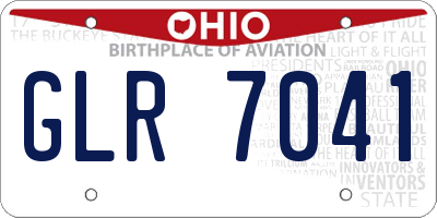 OH license plate GLR7041