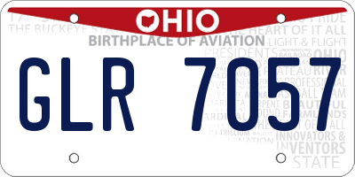 OH license plate GLR7057