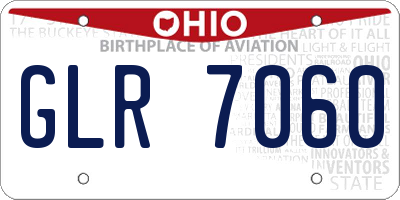 OH license plate GLR7060