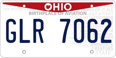OH license plate GLR7062