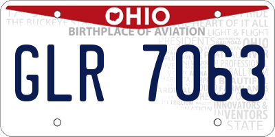 OH license plate GLR7063