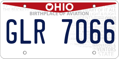 OH license plate GLR7066