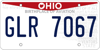 OH license plate GLR7067