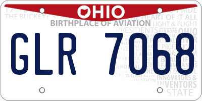 OH license plate GLR7068