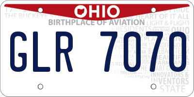 OH license plate GLR7070
