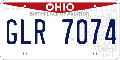 OH license plate GLR7074