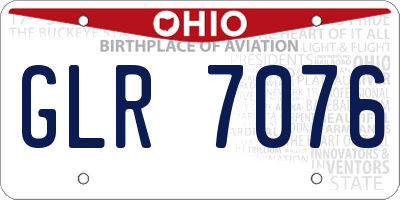 OH license plate GLR7076
