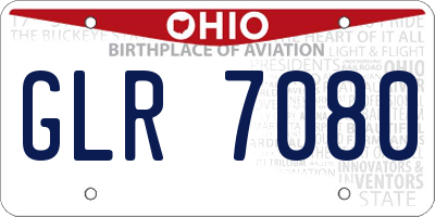 OH license plate GLR7080