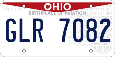 OH license plate GLR7082