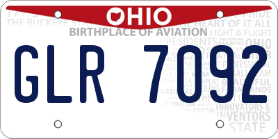 OH license plate GLR7092