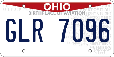 OH license plate GLR7096