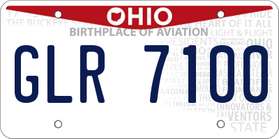 OH license plate GLR7100