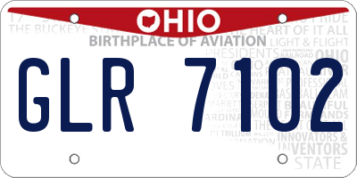 OH license plate GLR7102