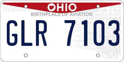 OH license plate GLR7103
