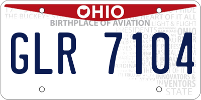 OH license plate GLR7104