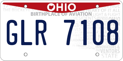 OH license plate GLR7108