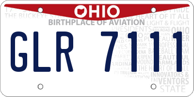 OH license plate GLR7111