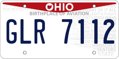 OH license plate GLR7112
