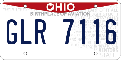 OH license plate GLR7116