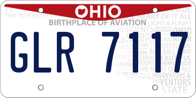 OH license plate GLR7117
