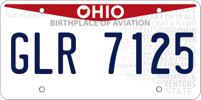 OH license plate GLR7125