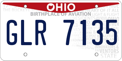 OH license plate GLR7135
