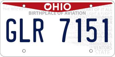 OH license plate GLR7151