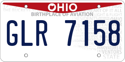 OH license plate GLR7158