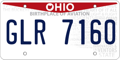OH license plate GLR7160