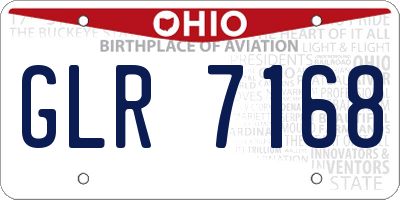OH license plate GLR7168