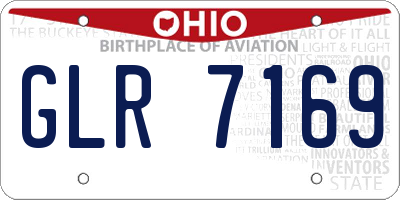 OH license plate GLR7169