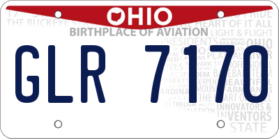 OH license plate GLR7170