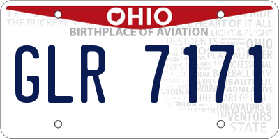 OH license plate GLR7171
